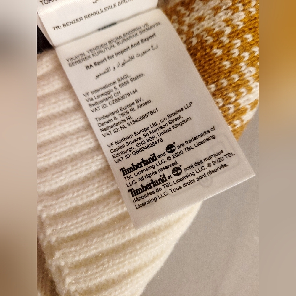 Timberland Scarf One Size Wheat Plaid NWT Tan Ivory Cream Winter Warm Soft - Picture 11 of 11